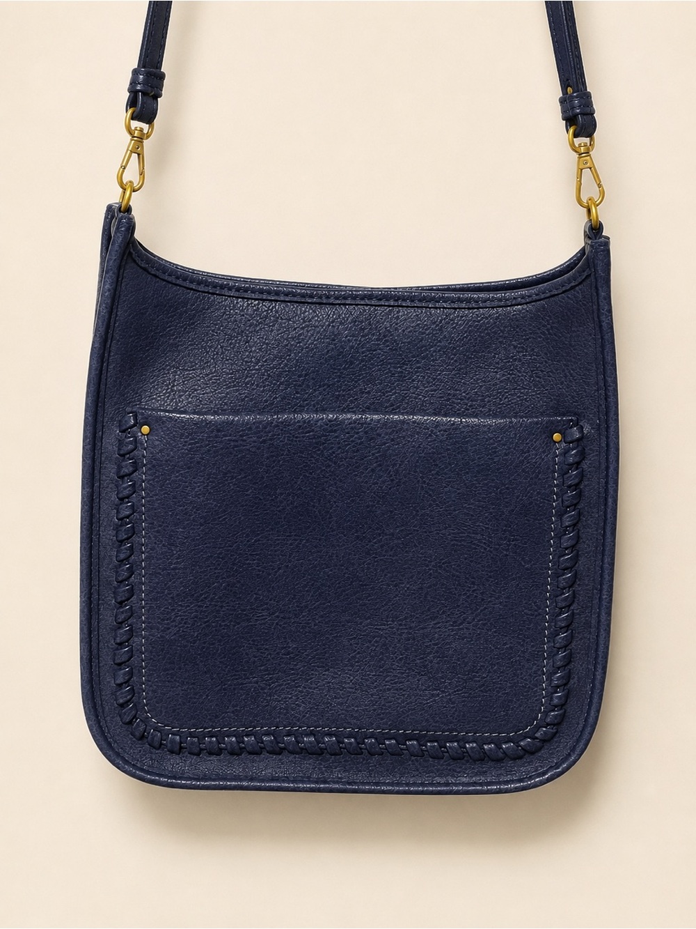EUC Style & Co Navy Whipstitch Crossbody Bag Adjustable Strap